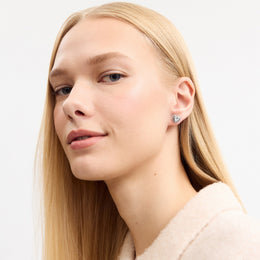 Halo Heart Stud Earrings