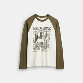 Wild Raglan Crewneck Long Sleeve T Shirt In Organic Cotton