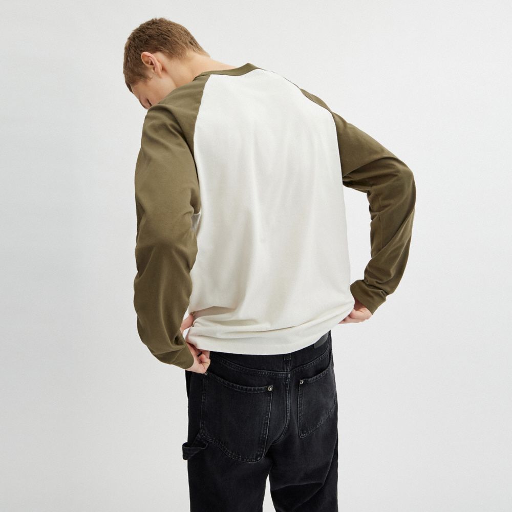 Wild Raglan Crewneck Long Sleeve T Shirt In Organic Cotton