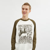 Wild Raglan Crewneck Long Sleeve T Shirt In Organic Cotton