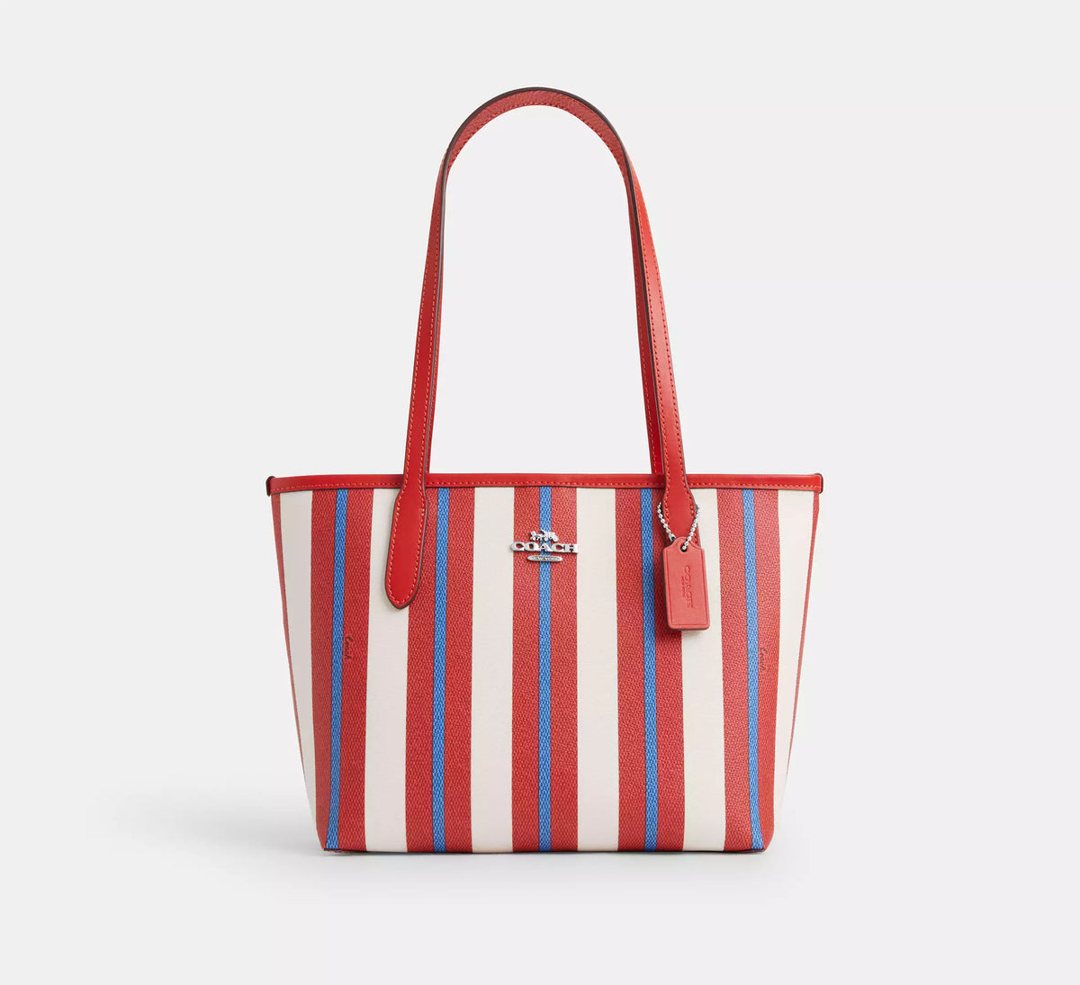 Small City Tote With Stripe Print