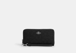 Long Zip Around Wallet In Signature Jacquard
