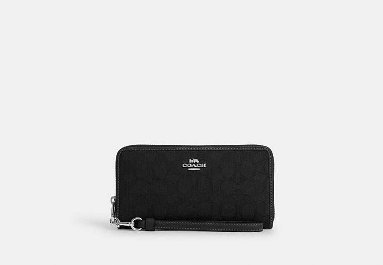 Long Zip Around Wallet In Signature Jacquard