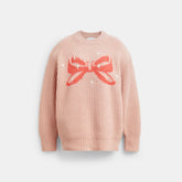 Crewneck Bow Sweater In Recycled Wool