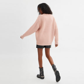 Crewneck Bow Sweater In Recycled Wool
