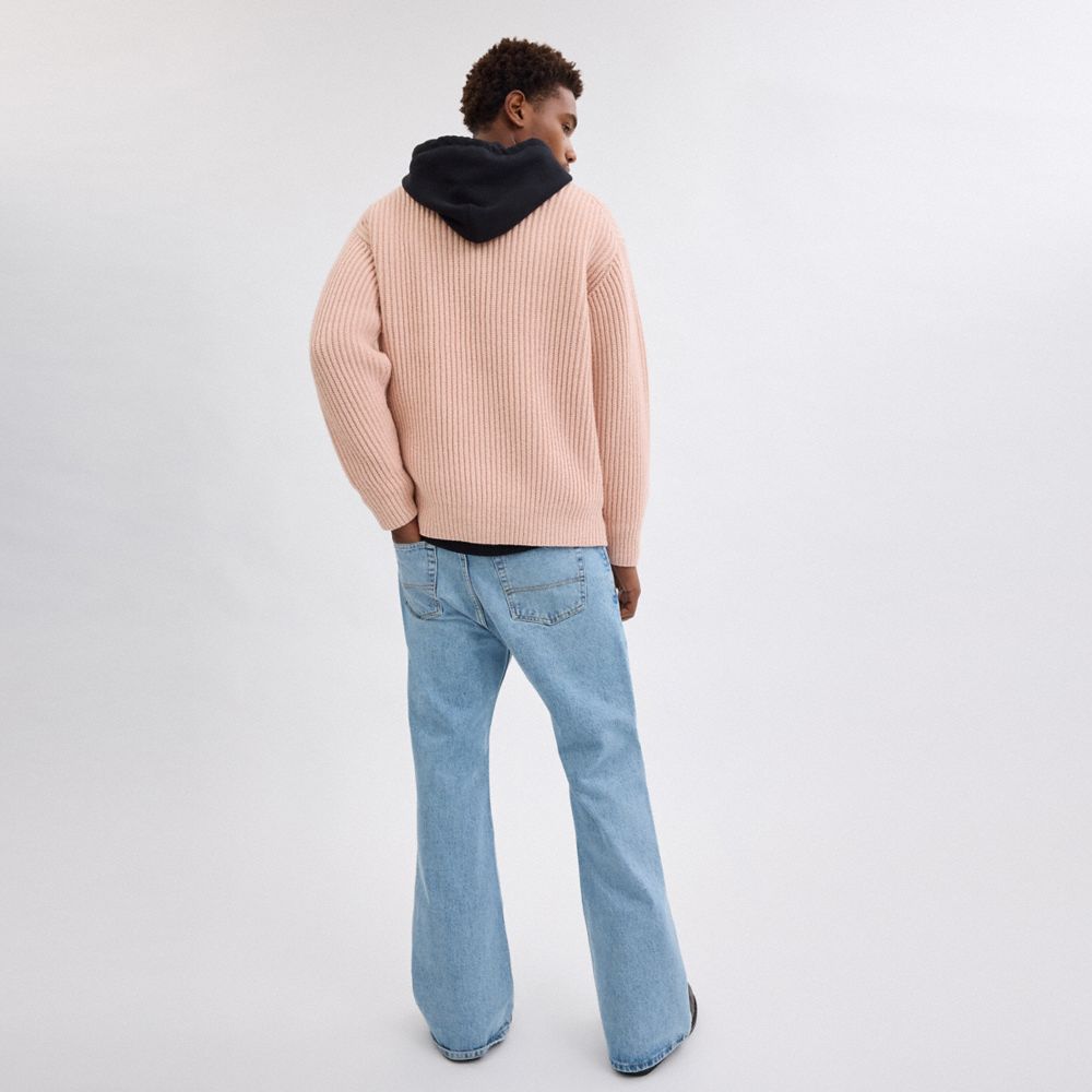 Crewneck Bow Sweater In Recycled Wool