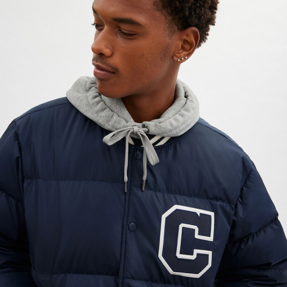 Down Varsity Jacket In Recycled Polyester