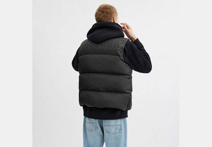 Down Puffer Vest In Recycled Polyester