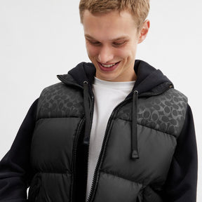 Down Puffer Vest In Recycled Polyester