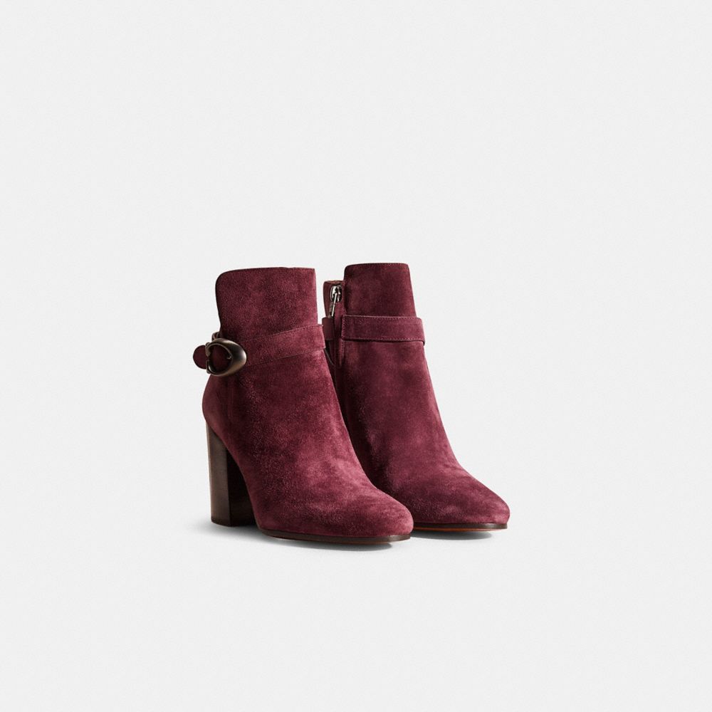 Restored Delaney Signature Buckle Heel Bootie