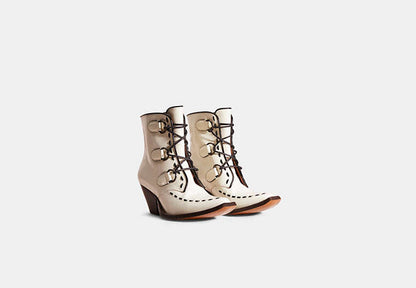 Restored Lace Up Chain Bootie