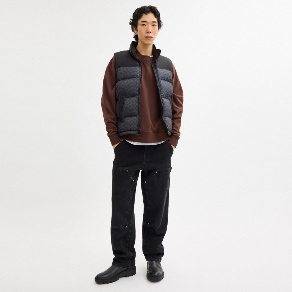 Signature Down Vest In Recycled Polyester