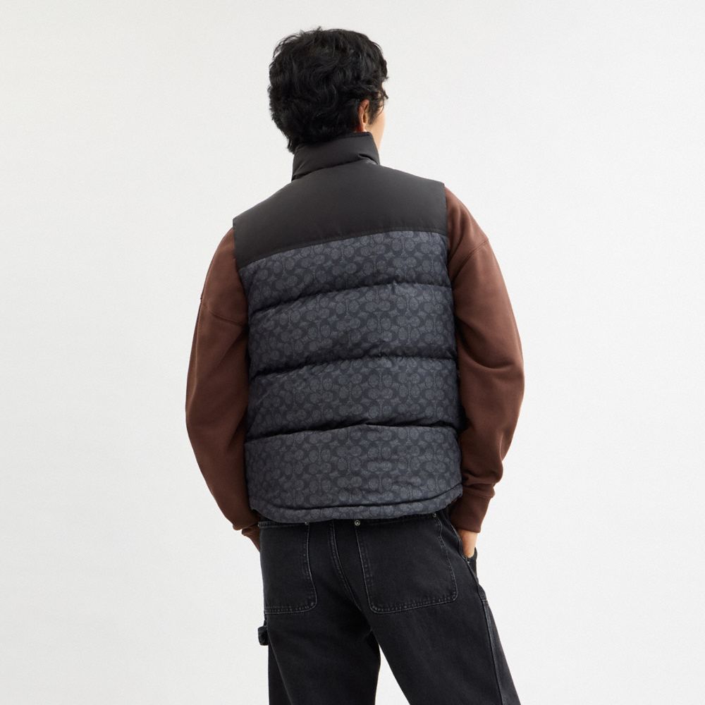 Signature Down Vest In Recycled Polyester