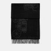 Horse And Carriage Print Oversized Muffler