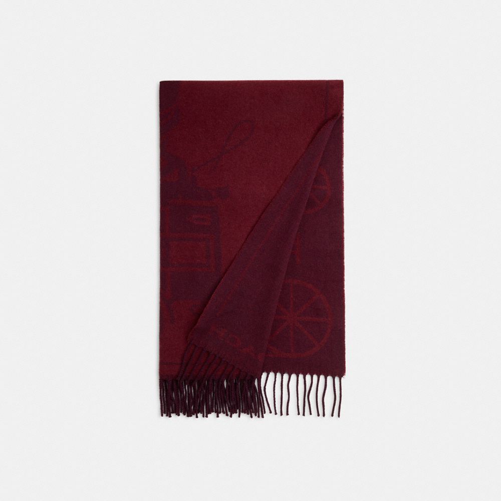 Horse And Carriage Print Oversized Muffler