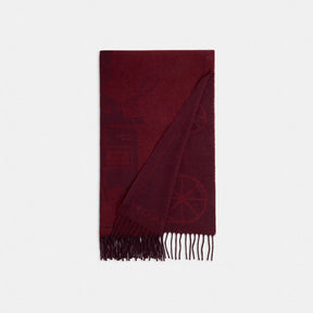Horse And Carriage Print Oversized Muffler