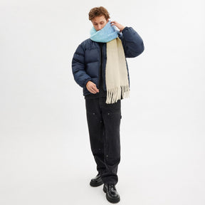 Ombre Muffler With Leather Patch