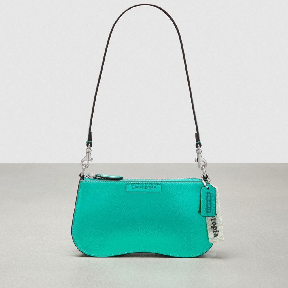 Small Wavy Shoulder Bag In Metallic Coachtopia Leather