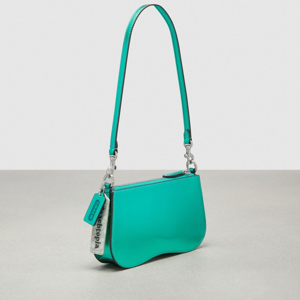 Small Wavy Shoulder Bag In Metallic Coachtopia Leather