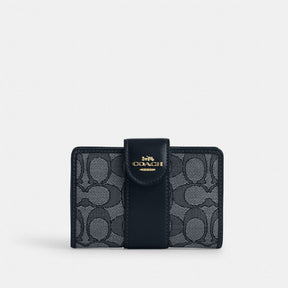 Medium Corner Zip Wallet In Signature Jacquard