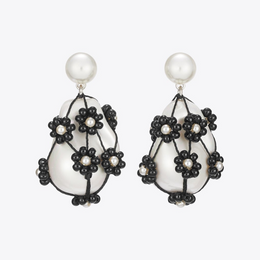 Curiosity Beaded Pearl Drop Earrings