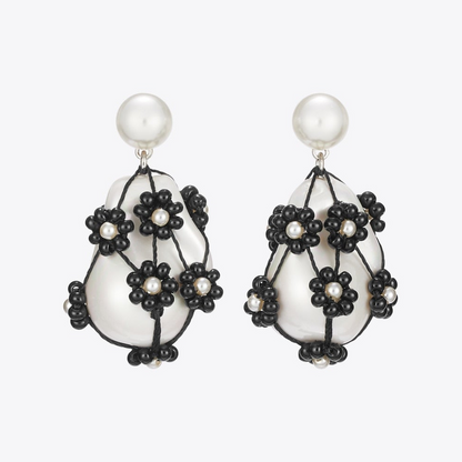 Curiosity Beaded Pearl Drop Earrings