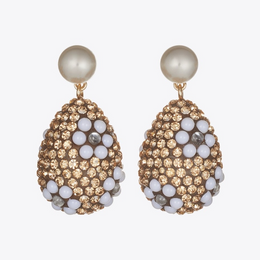 Curiosity Crystal Pearl Drop Earrings