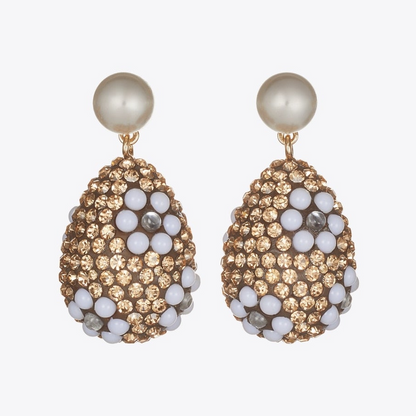Curiosity Crystal Pearl Drop Earrings