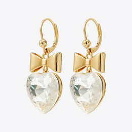 Curiosity Heart and Bow Earrings