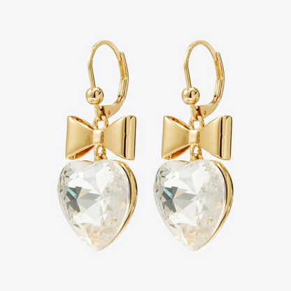 Curiosity Heart and Bow Earrings