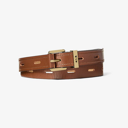 Cutout Leather Blend Belt