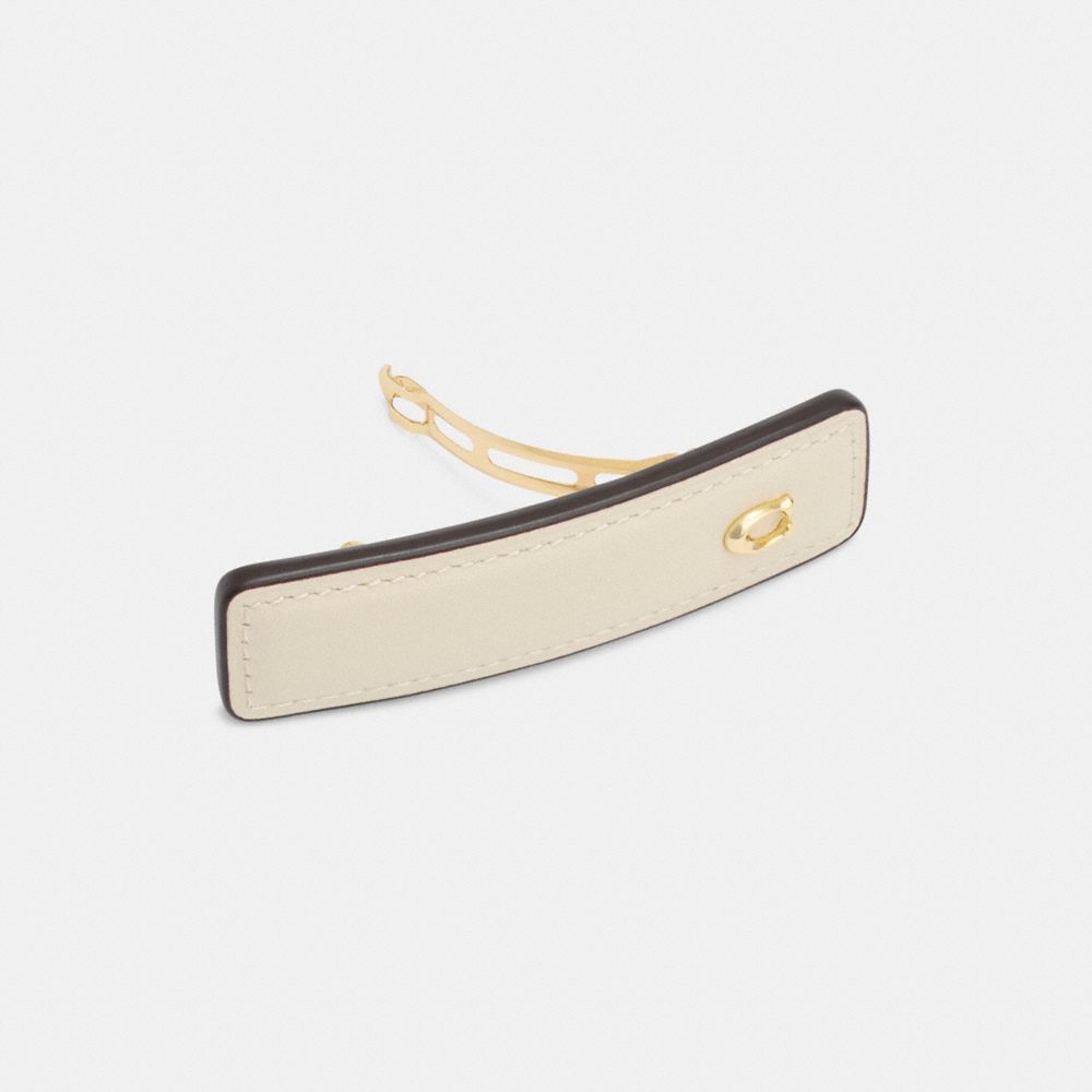 Signature Leather Barrette