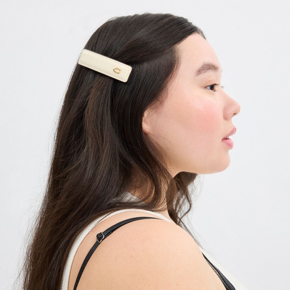 Signature Leather Barrette