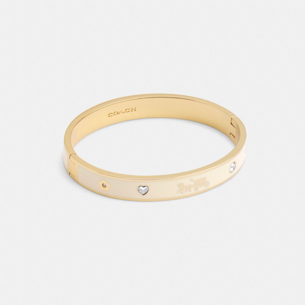 Horse And Carriage Enamel Hinged Bangle