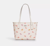 Small City Tote With With Snail Print