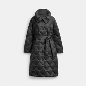 Quilted Long Puffer In Recycled Polyamide