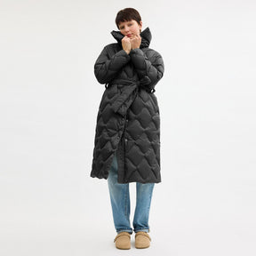 Quilted Long Puffer In Recycled Nylon
