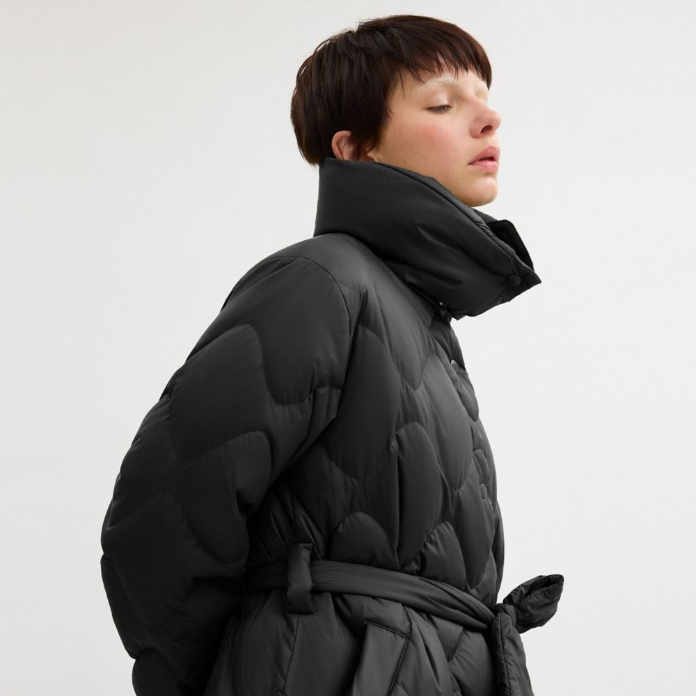 Quilted Long Puffer In Recycled Polyamide