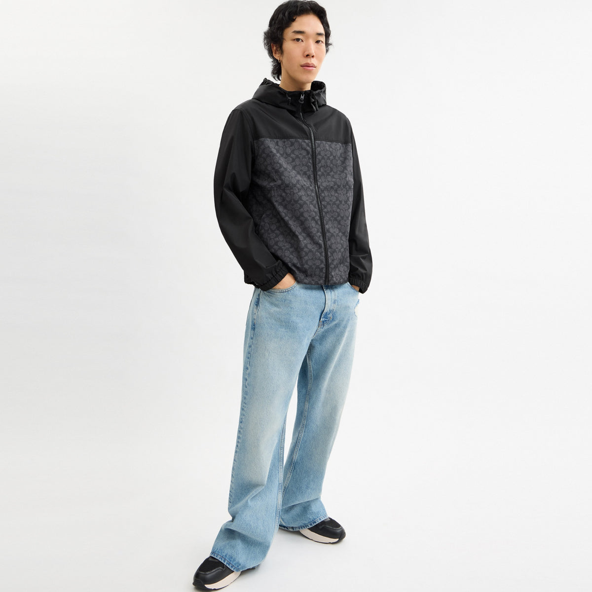 Signature Full Zip Windbreaker In Recycled Polyester