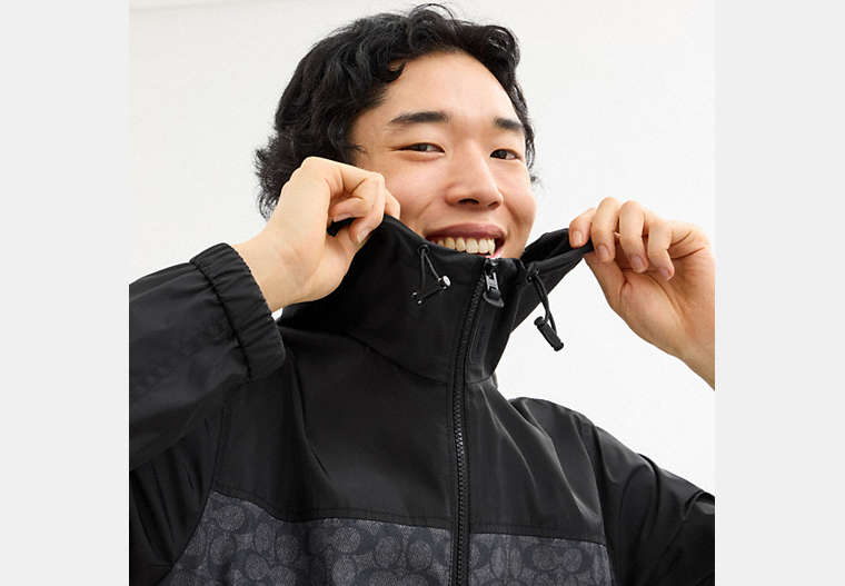 Signature Full Zip Windbreaker In Recycled Polyester