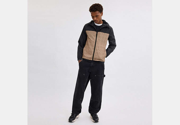 Signature Full Zip Windbreaker In Recycled Polyester