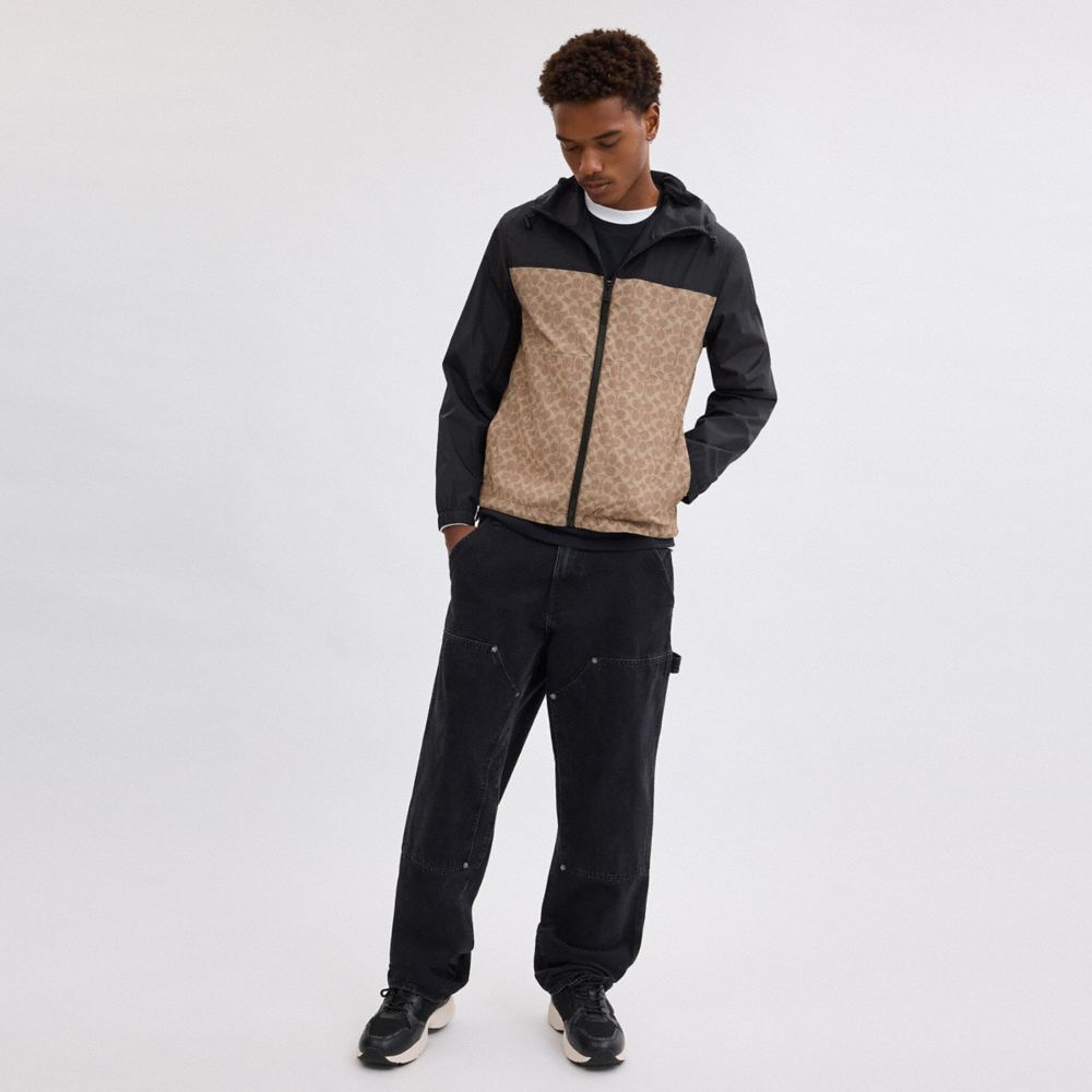 Signature Full Zip Windbreaker In Recycled Polyester