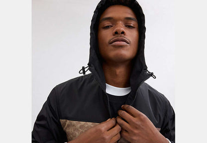 Signature Full Zip Windbreaker In Recycled Polyester