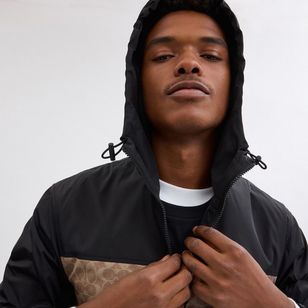 Signature Full Zip Windbreaker In Recycled Polyester
