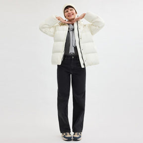 Short Puffer With Belt In Recycled Polyester