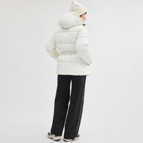 Short Puffer With Belt In Recycled Polyester