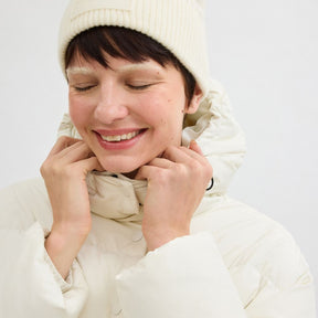 Short Puffer With Belt In Recycled Polyester