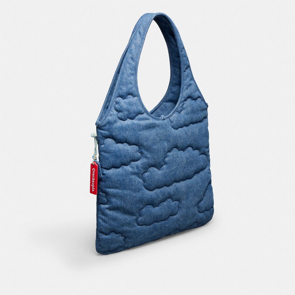 Flat Tote With Cloud Quilting