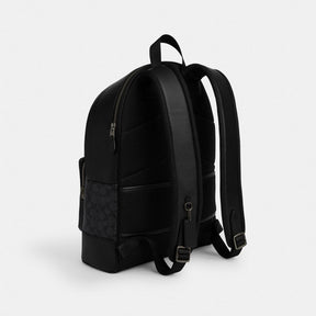 West Backpack In Signature Canvas With Varsity Stripe