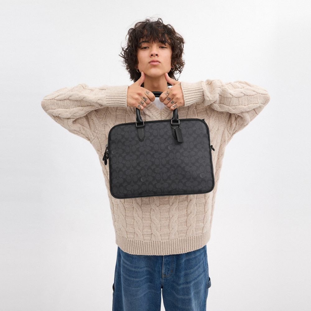 Gotham Slim Briefcase In Signature Canvas